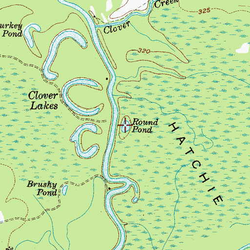 Topographic Map of Round Pond, TN