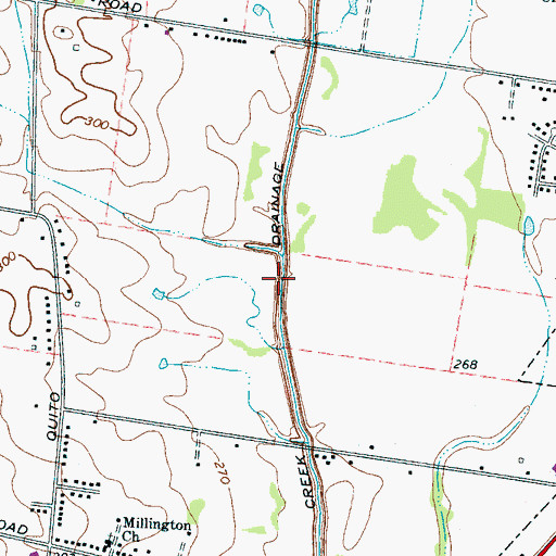 Topographic Map of Royster Creek Drainage Canal, TN