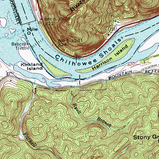 Topographic Map of Ryall Branch, TN