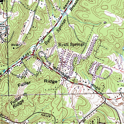 Topographic Map of Ryall Springs, TN