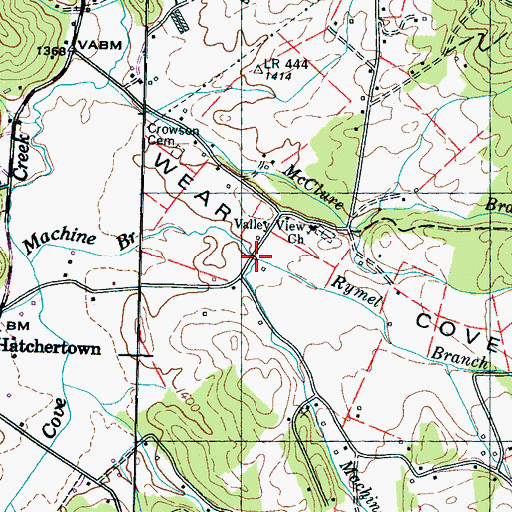 Topographic Map of Rymel Branch, TN