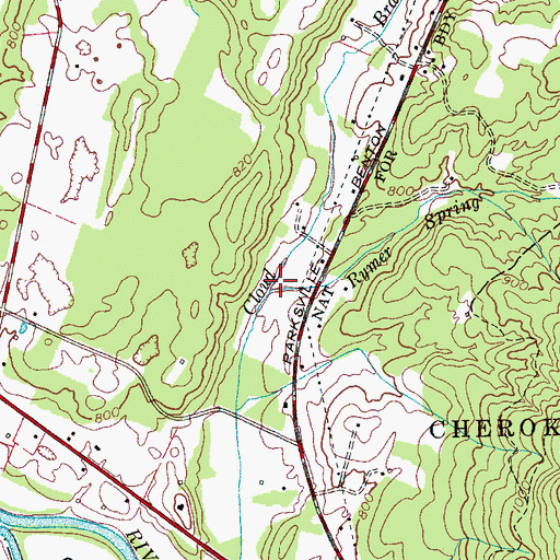 Topographic Map of Rymer Spring Branch, TN
