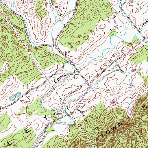 Topographic Map of Salem Creek, TN