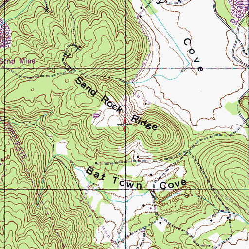 Topographic Map of Sand Rock Ridge, TN