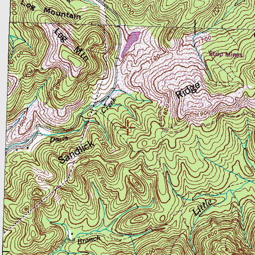 Topographic Map of Sandlick Ridge, TN