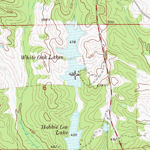 Topographic Map of White Oak Number One Dam, AL