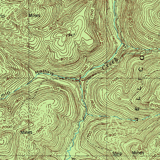 Topographic Map of Sawmill Hollow, TN
