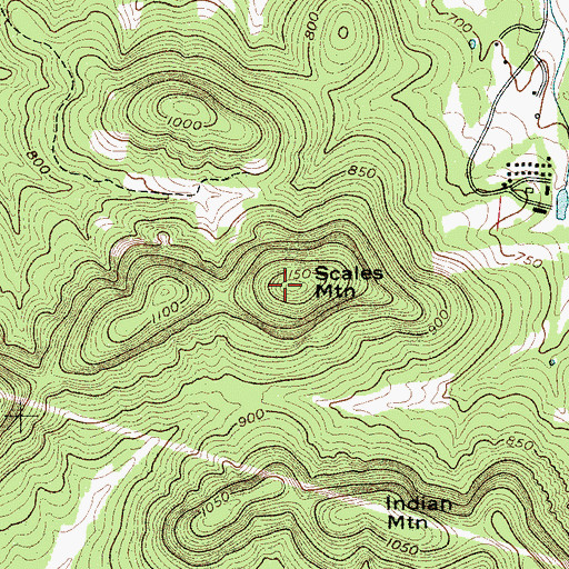 Topographic Map of Scales Mountain, TN