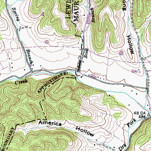 Topographic Map of Scott Branch, TN