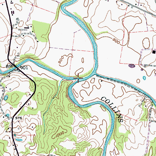 Topographic Map of Scott Creek, TN