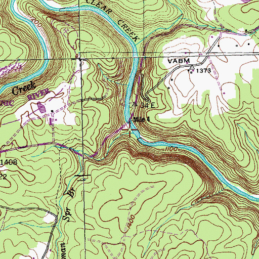 Topographic Map of Scott Hickman Spring Branch, TN