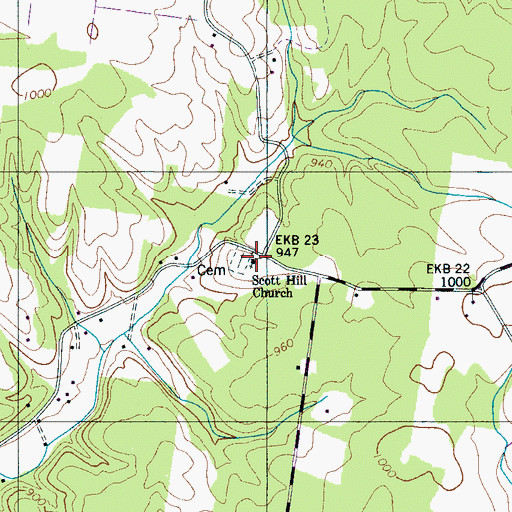 Topographic Map of Scott Hill Church, TN