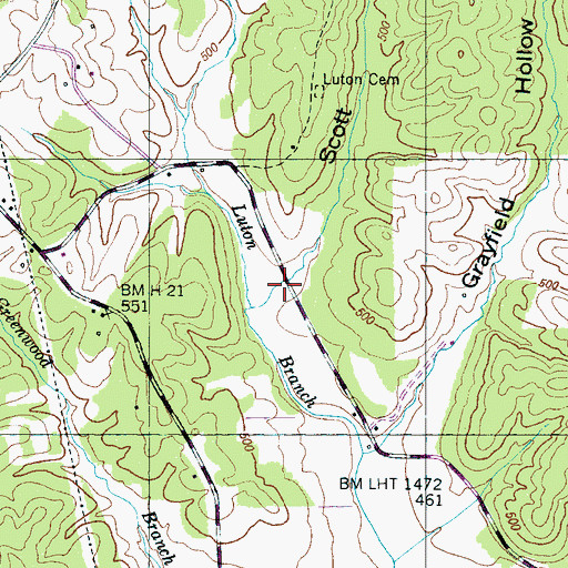 Topographic Map of Scott Hollow, TN