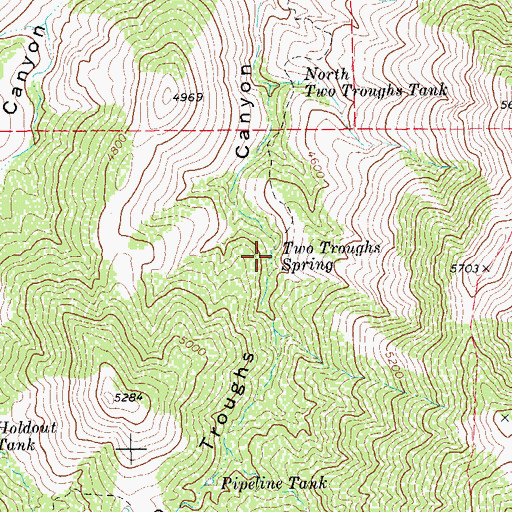 Topographic Map of Two Troughs Spring, AZ