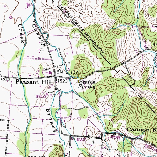 Topographic Map of Seaton Spring, TN