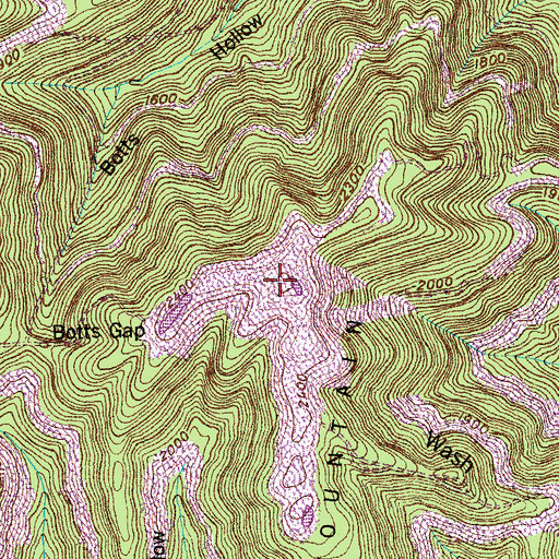 Topographic Map of Sexton Mountain, TN