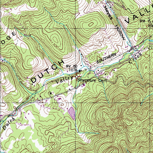 Topographic Map of Seymoure Cemetery, TN