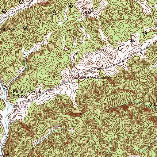 Topographic Map of Shanks Cemetery, TN