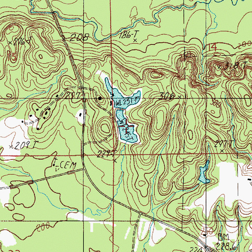 Topographic Map of Florence Cabiniss Lake, AL
