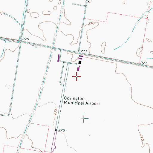 Topographic Map of Covington Municipal Airport, TN