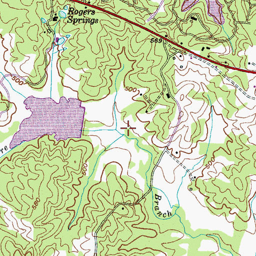 Topographic Map of Porters Creek Lake Number Seven, TN