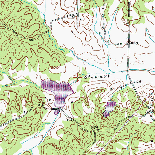 Topographic Map of Porters Creek Lake Dam Number Four, TN