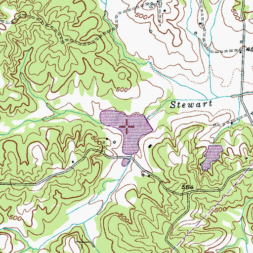 Topographic Map of Porters Creek Lake Number Four, TN