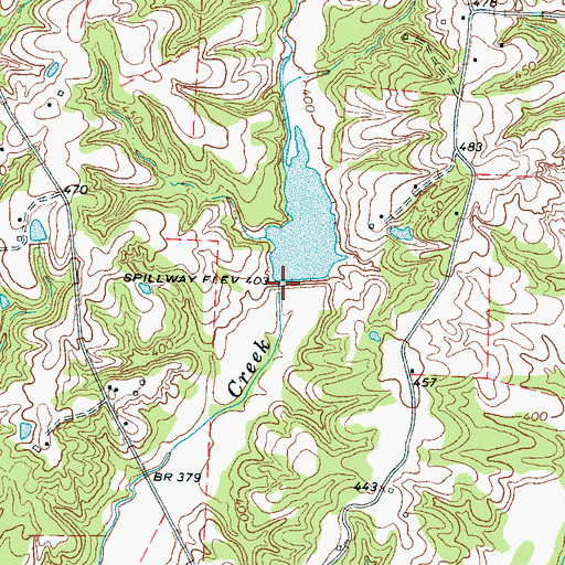Topographic Map of Sand Creek Watershed Dam Number Two, TN