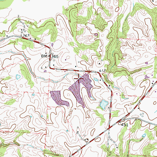Topographic Map of Mustin Lake Dam Number One, TN