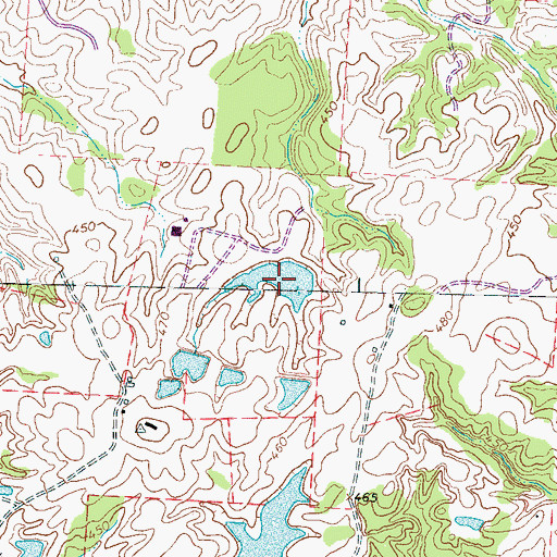 Topographic Map of Double W Ranch Lake, TN