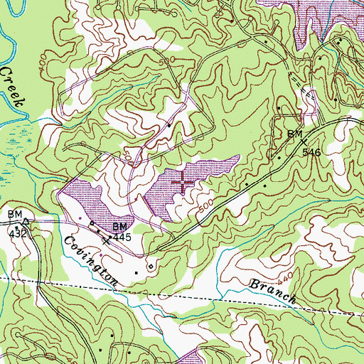 Topographic Map of Spring Creek Ranch Lake Number Two, TN