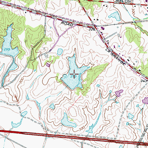 Topographic Map of Penal Farm Lake Number One, TN