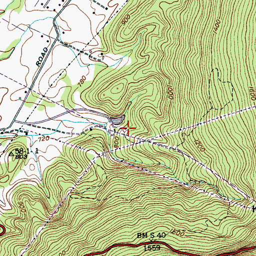 Topographic Map of Ketner Cove Lake Dam, TN