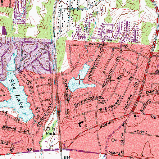 Topographic Map of Lochnevin Lake, TN