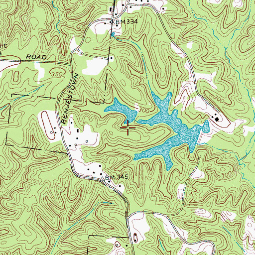 Topographic Map of Chase Lake Number Two, TN
