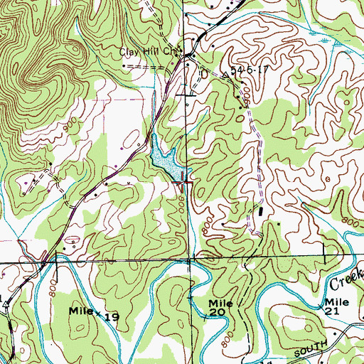 Topographic Map of Chilohowee Rod and Gun Club Dam, TN