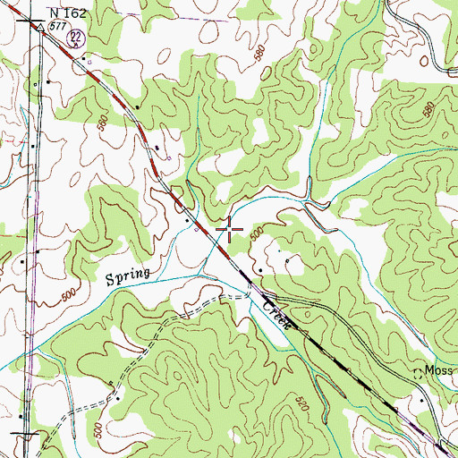 Topographic Map of Spring Creek Lake, TN