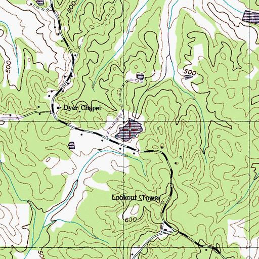 Topographic Map of Robert Hopkins Lake, TN