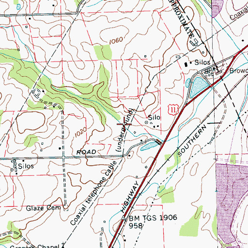 Topographic Map of Sweetwater Creek Watershed Dam Number Sixteen, TN