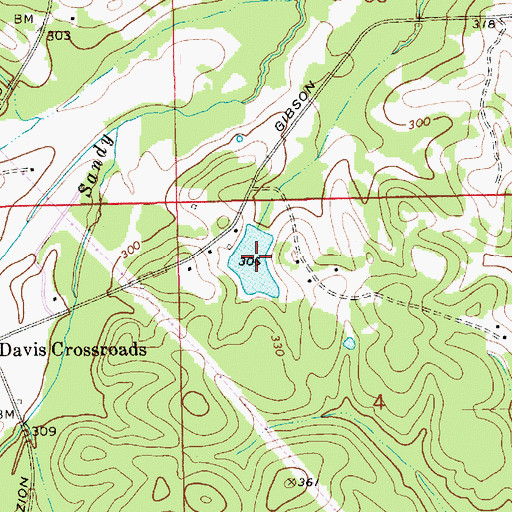 Topographic Map of W C Gibson Lake, AL
