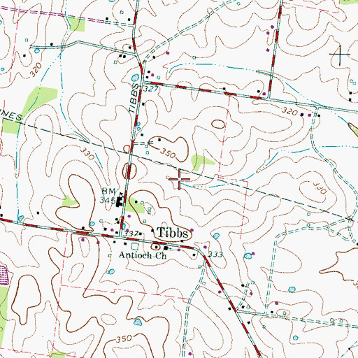 Topographic Map of Wiggins Lake, TN