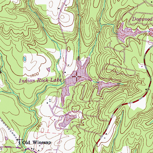 Topographic Map of Cumberland Mountain Retreat Lake Number Three, TN