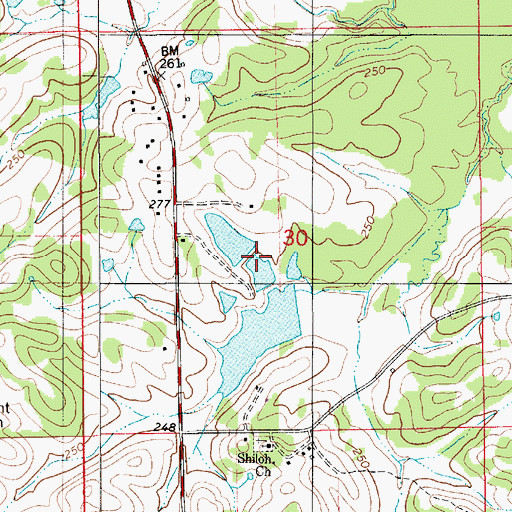 Topographic Map of Rogers Dam, AL