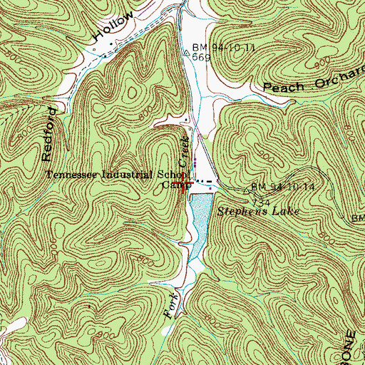Topographic Map of Rotary Club Dam, TN