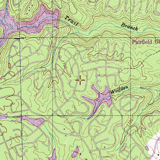 Topographic Map of Lake Malvern, TN