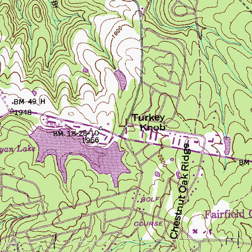 Topographic Map of Catherine Lake Dam, TN