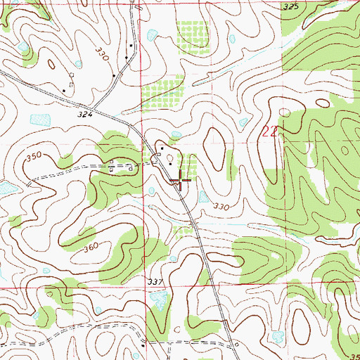 Topographic Map of Turnipseed Lake, AL