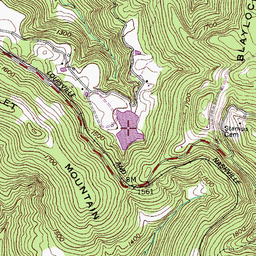 Topographic Map of Gordan Hunter Lake, TN