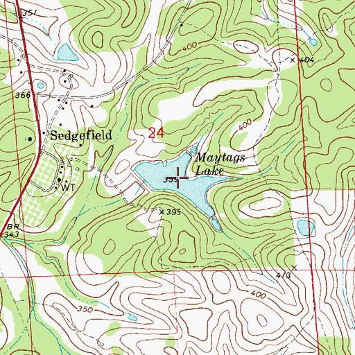 Topographic Map of Maytags Lake, AL