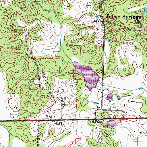 Topographic Map of Thompson Creek Number Two Dam, TN
